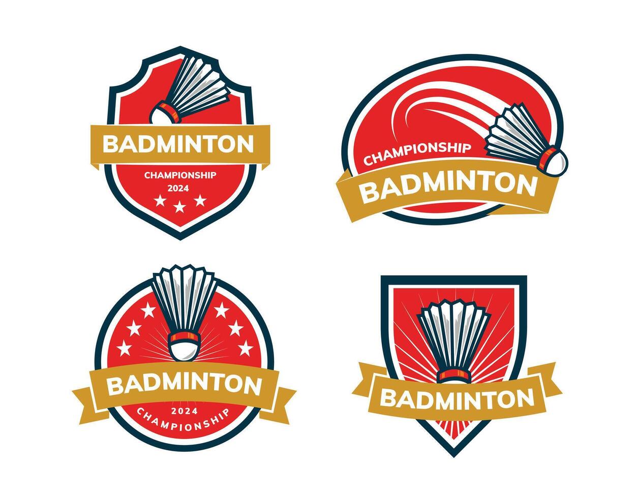badminton badge design vector