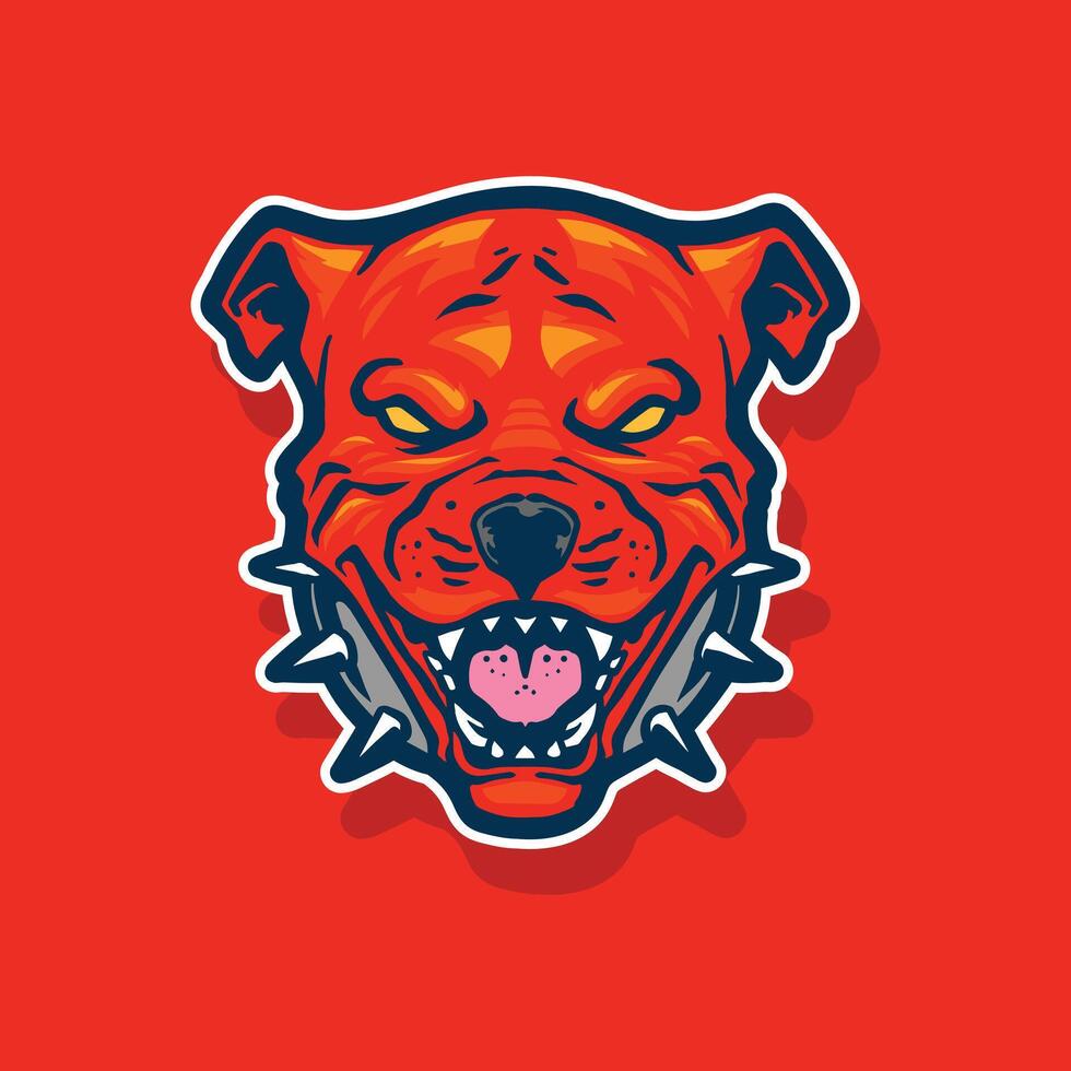 pitbull dog icon artwork vector