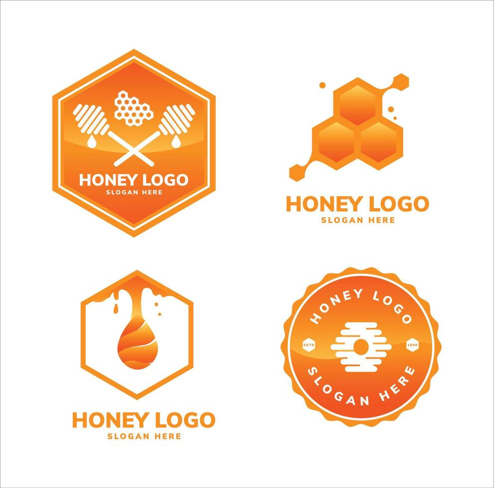 modern logo of honey bee vector
