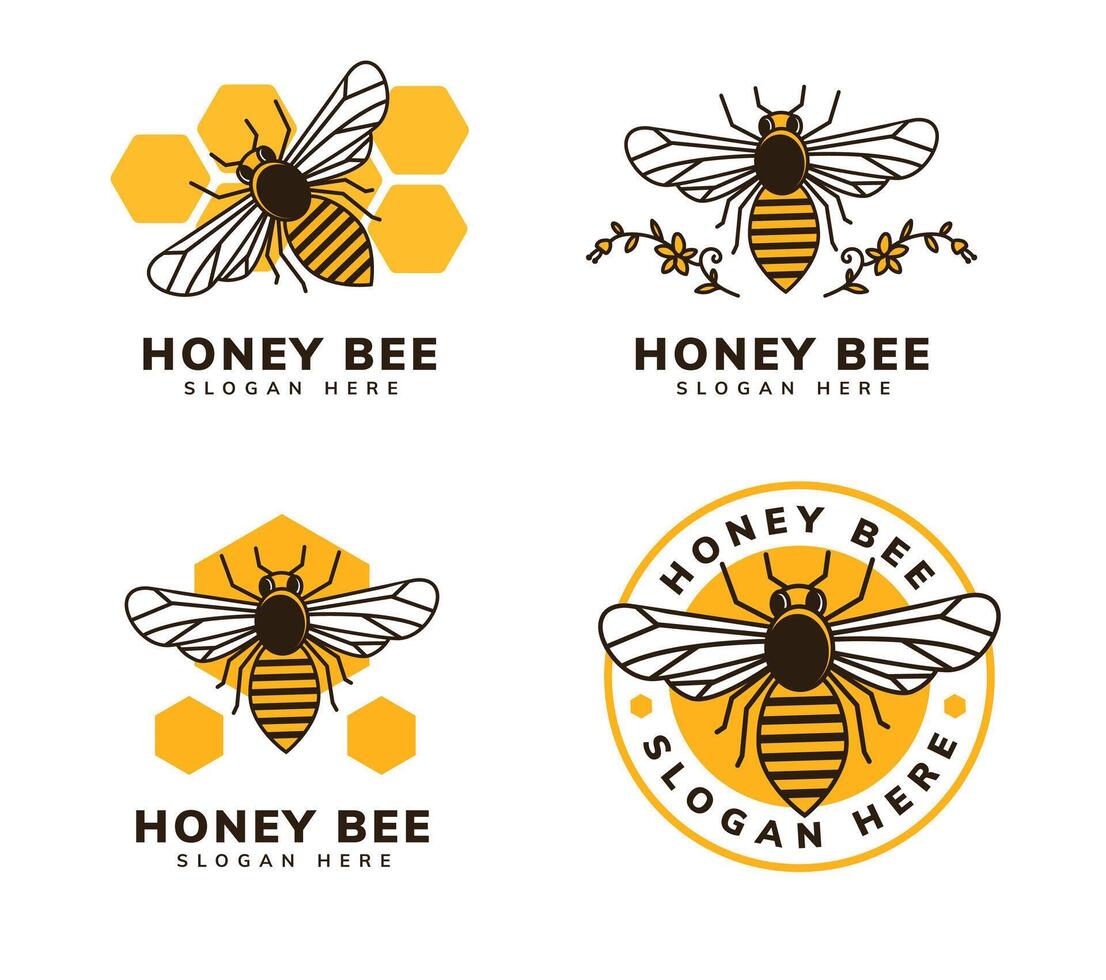 honey bee concept logo vector