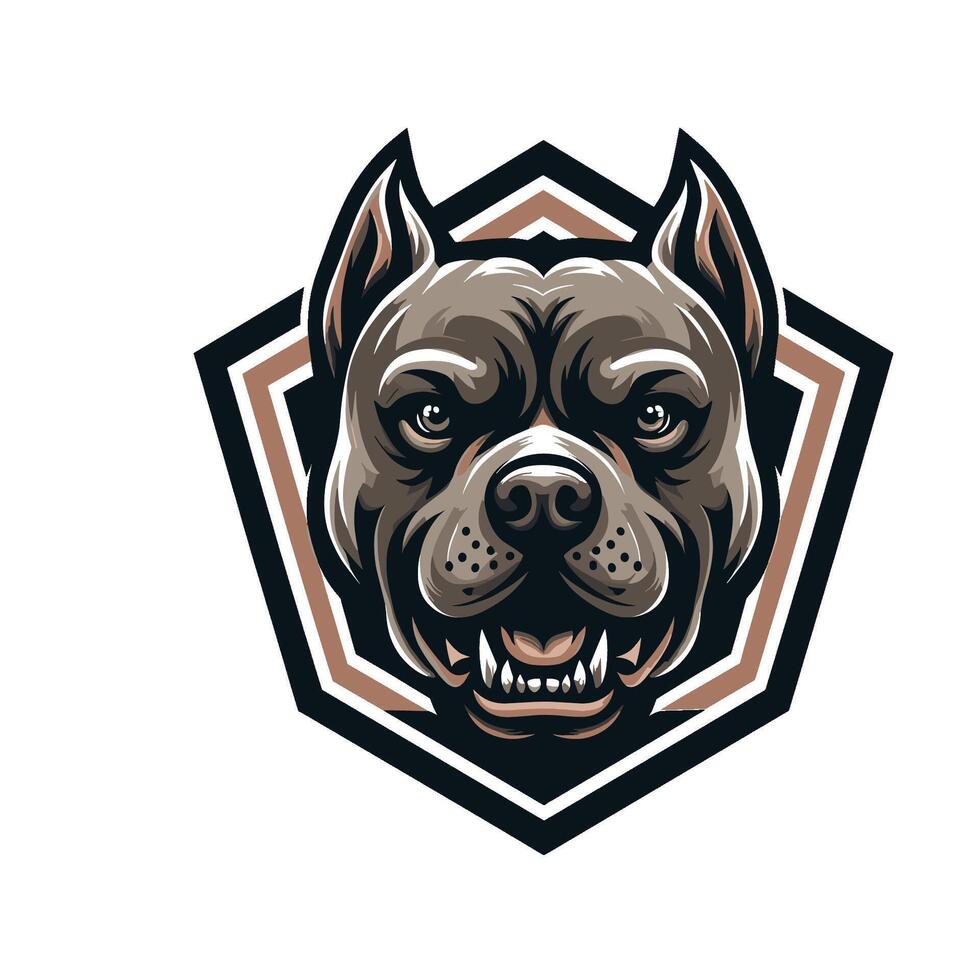 A dog head with a black and white background vector