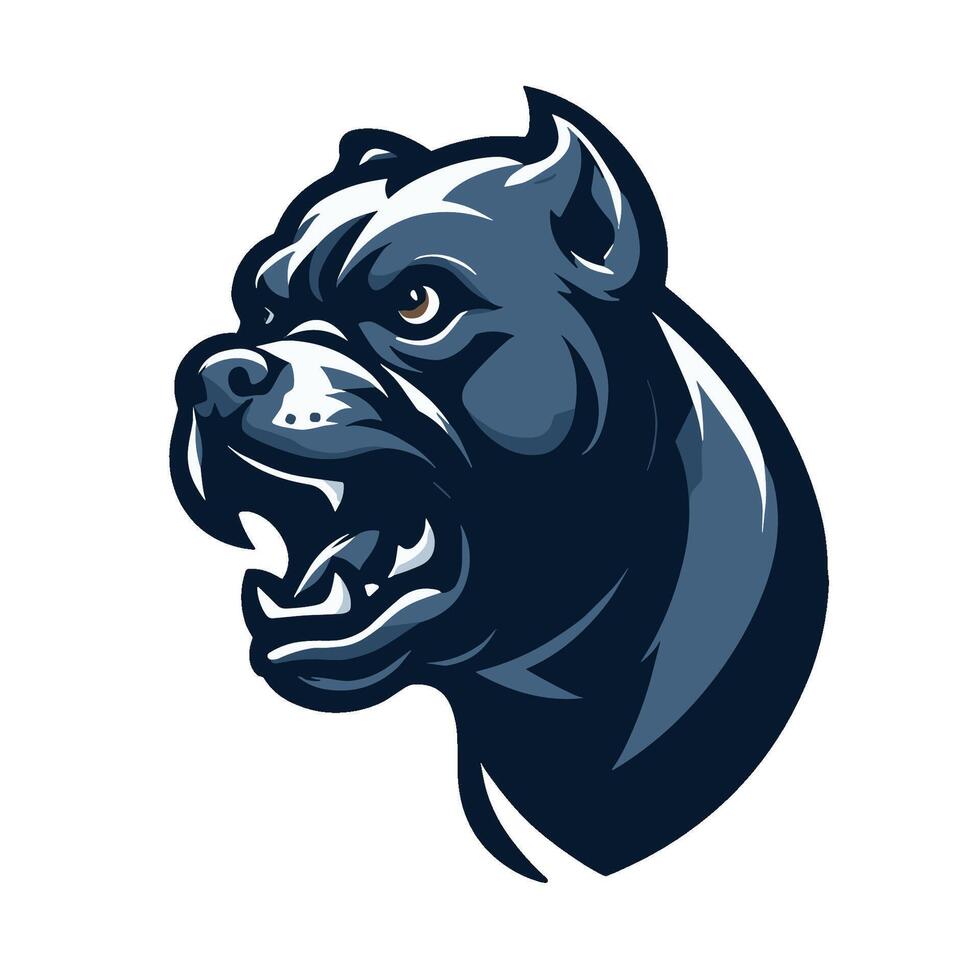 An angry dog head with its mouth open vector