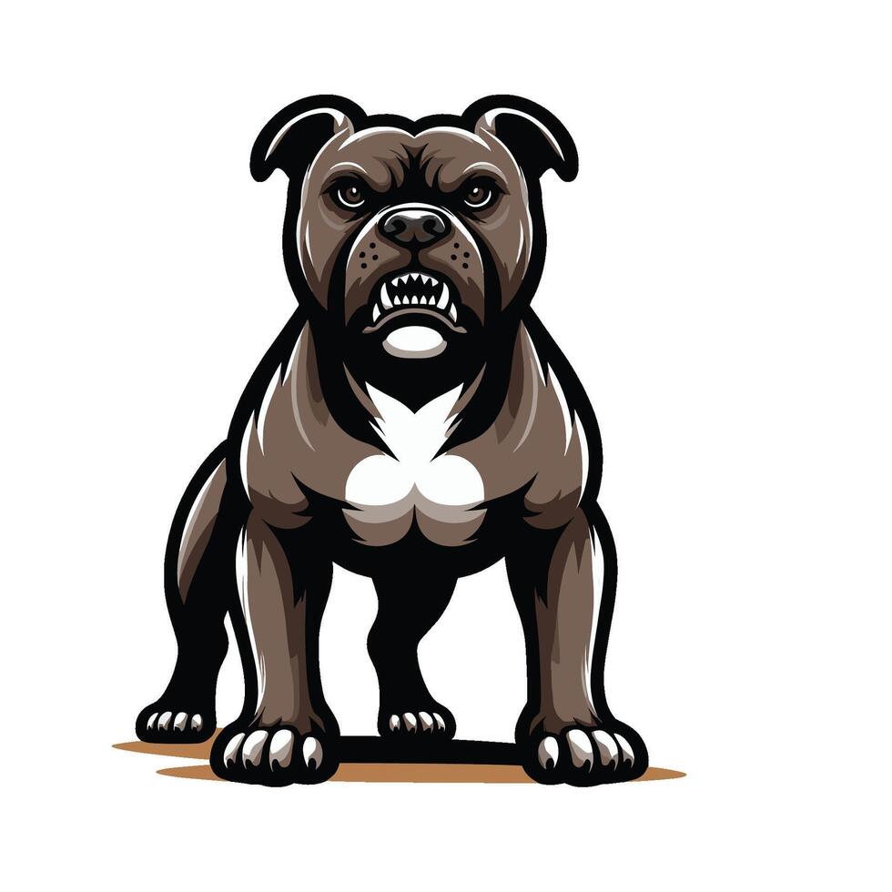 An angry bulldog dog standing on its hind legs vector
