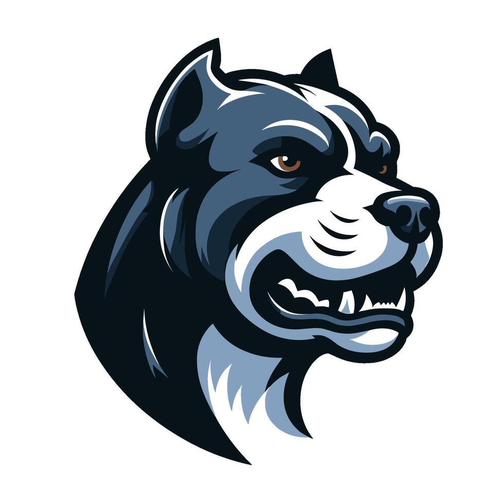 A dog head with a big mouth and teeth vector