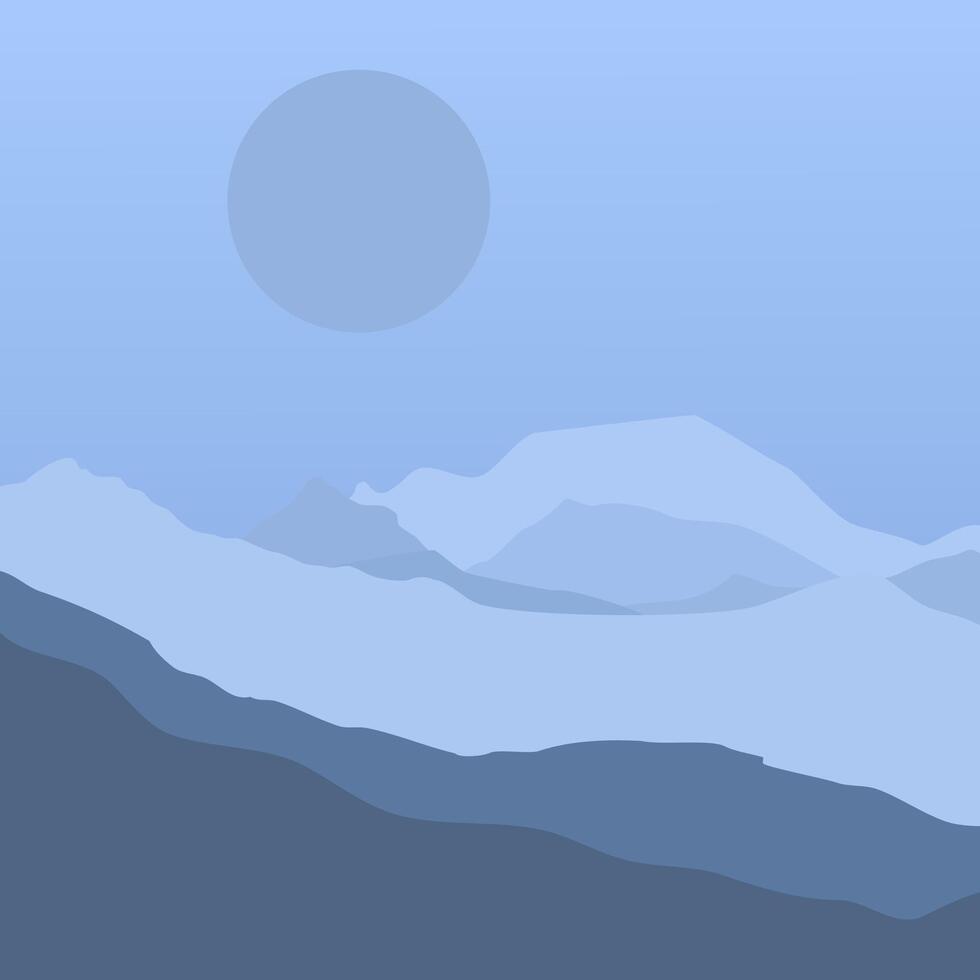 A blue sky with mountains in the background vector