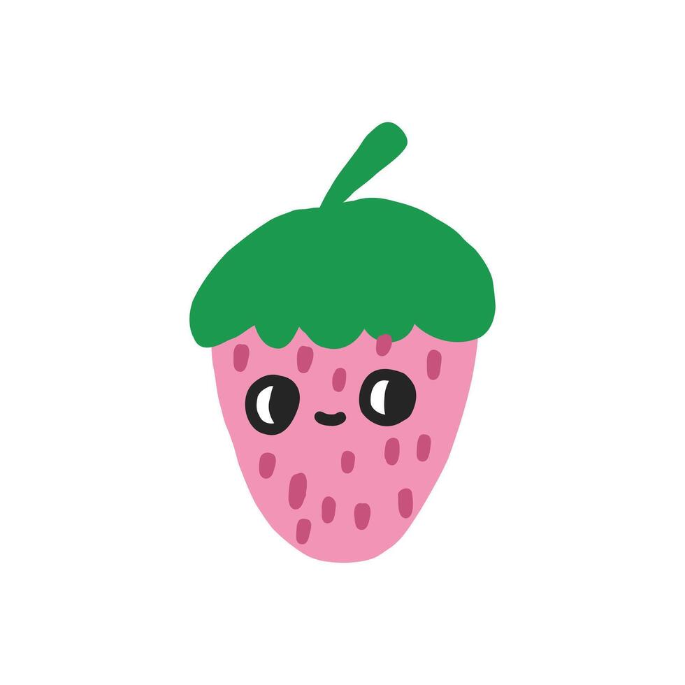 A happy strawberry vector