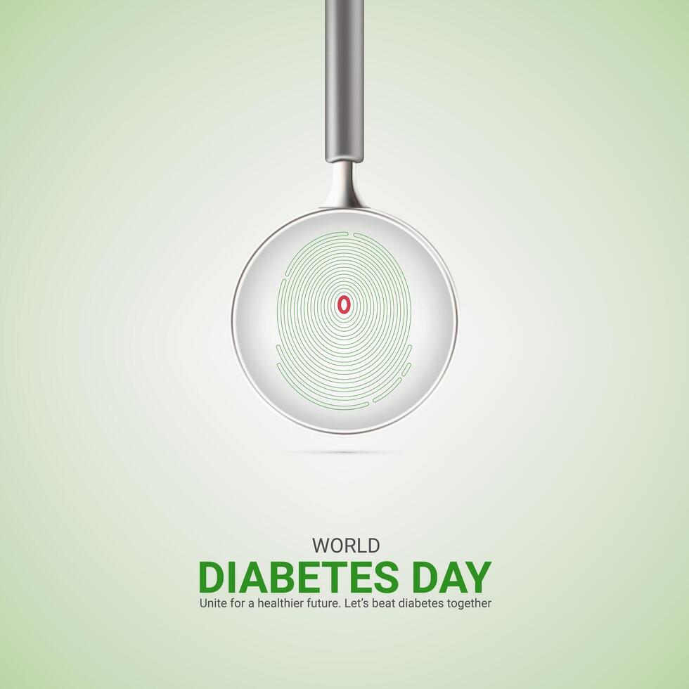 World Diabetes Day. November 14. Diabetes Day Magnifier Concept vector