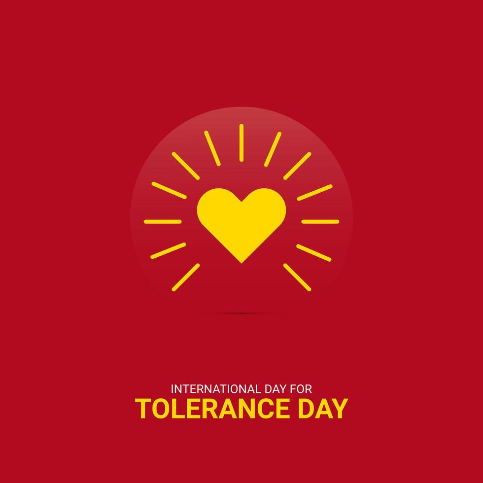 International Day for Tolerance, olerance symbol. Flat design illustration isolated on red background. vector