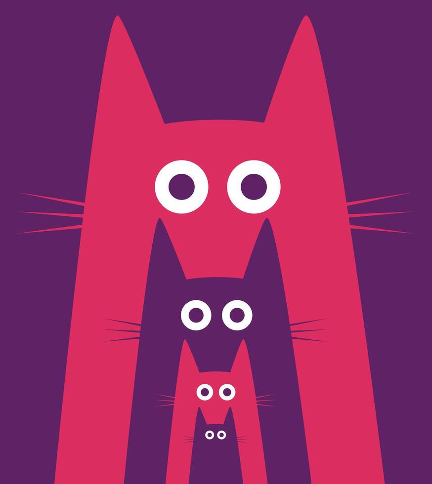 Composition with cats vector