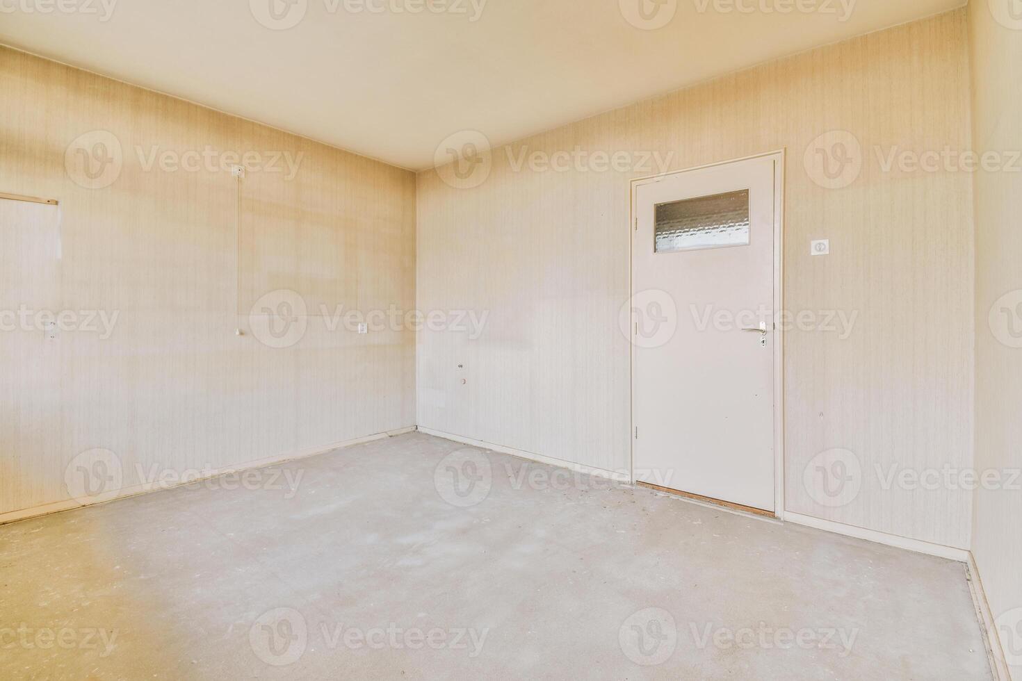 Empty room with a door and a window photo