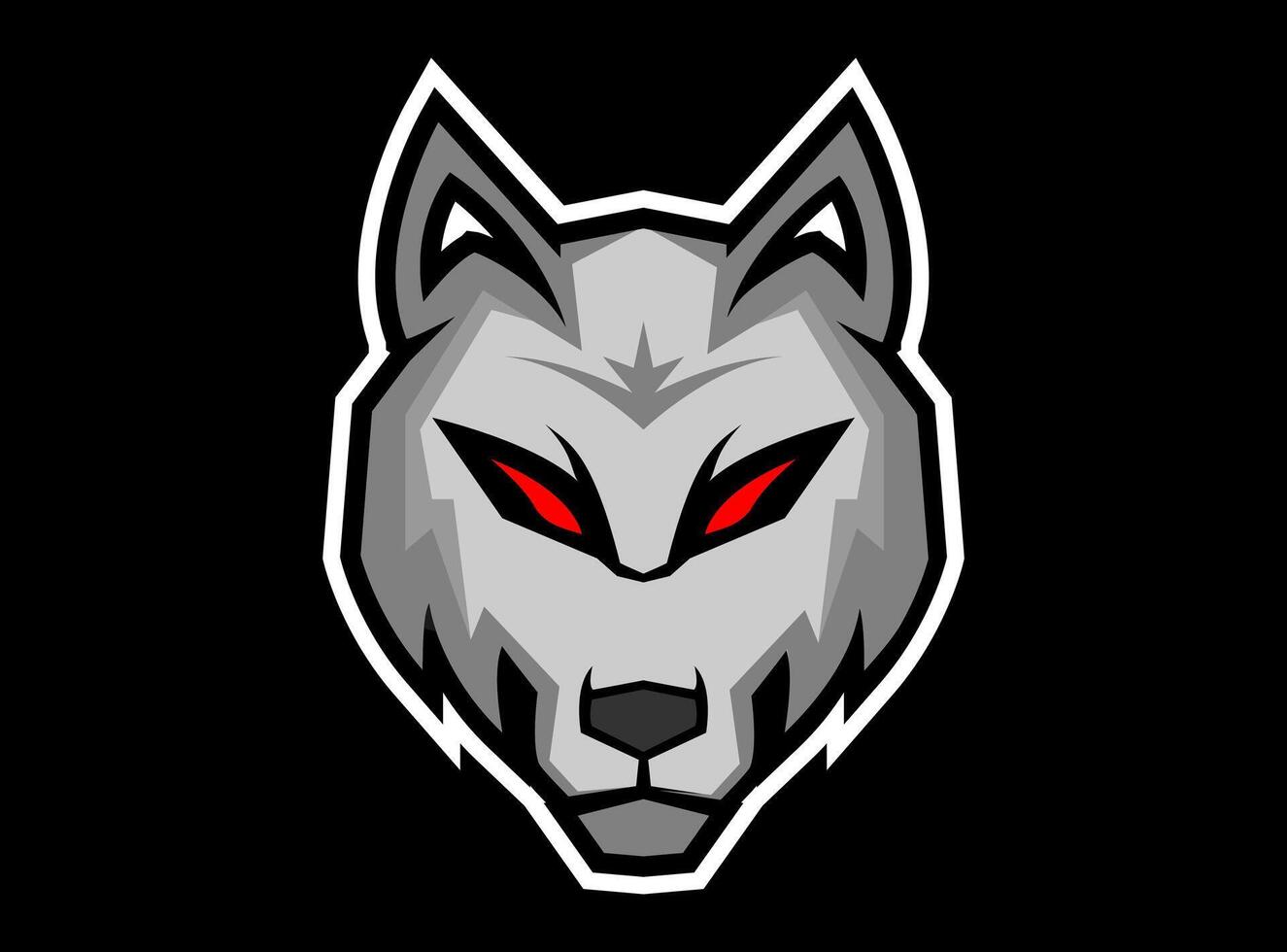 gaming wolf head logo simple vector