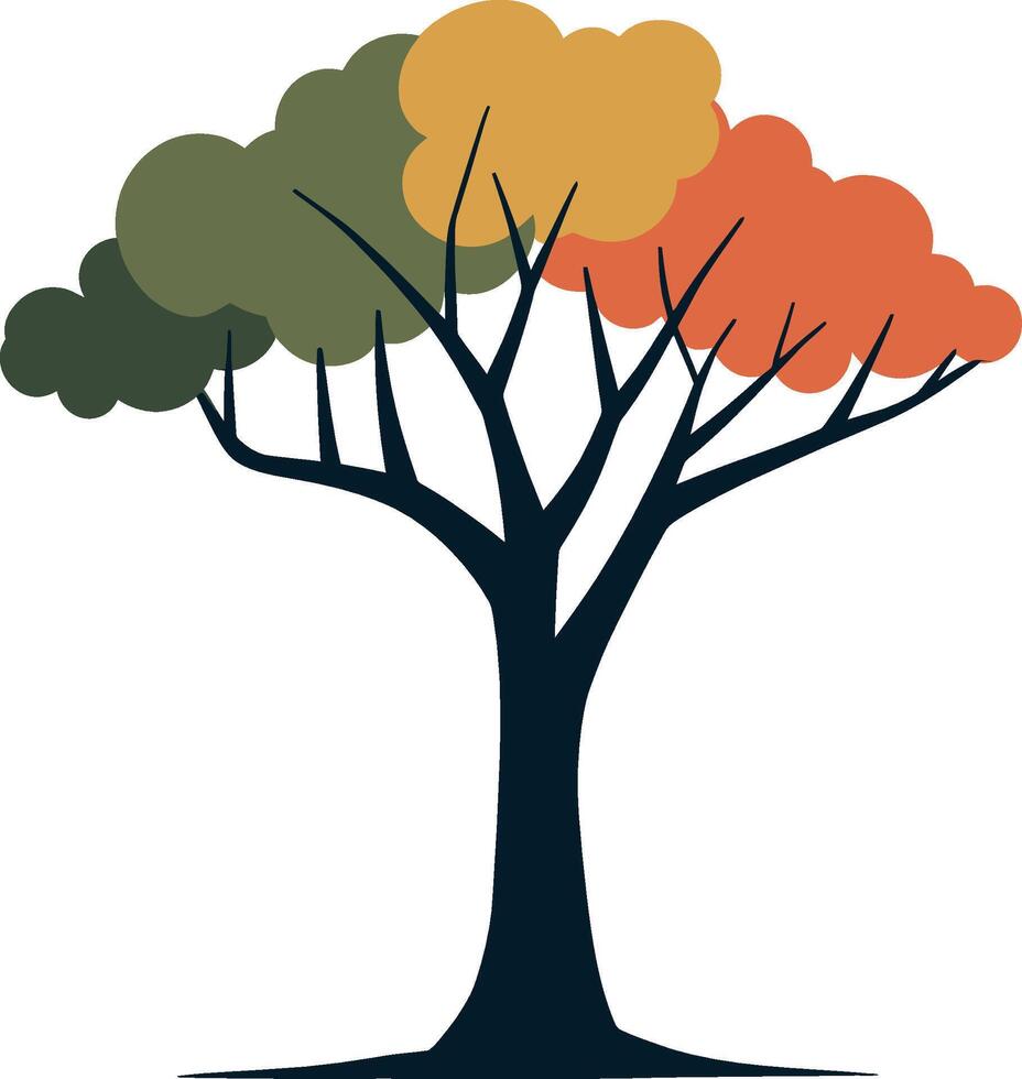Elegant cherry blossom tree line art illustration for spring-themed designs vector