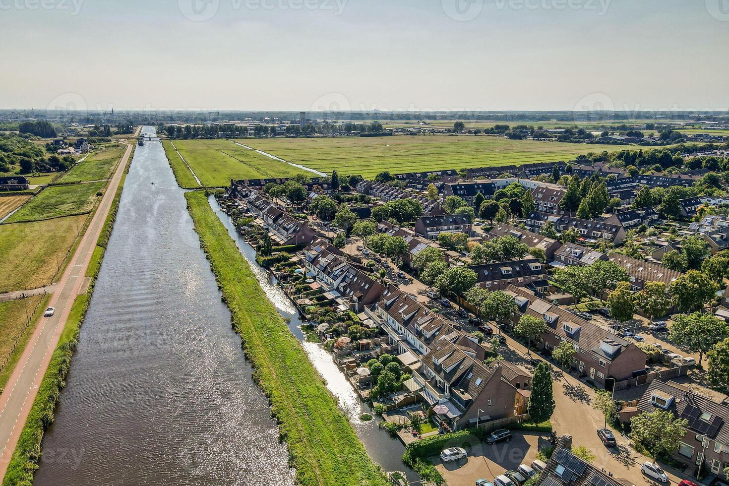 Aerial view of a canal in the netherlands photo