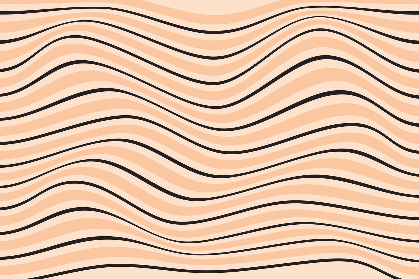 simple abstract lite soft peach black color horizontal wavy distort line pattern abstract lines in a row vector