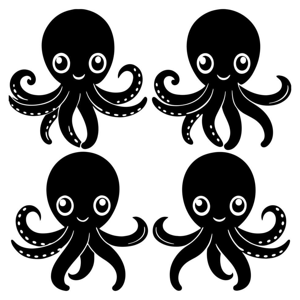 outline Octopus silhouette vector