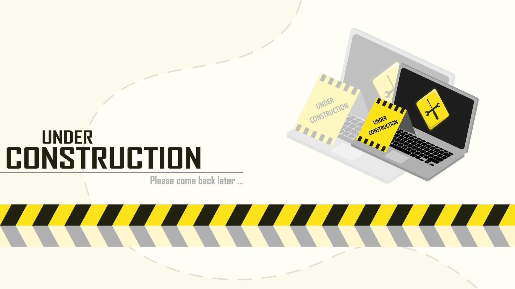 Under Constructions web page templates vector