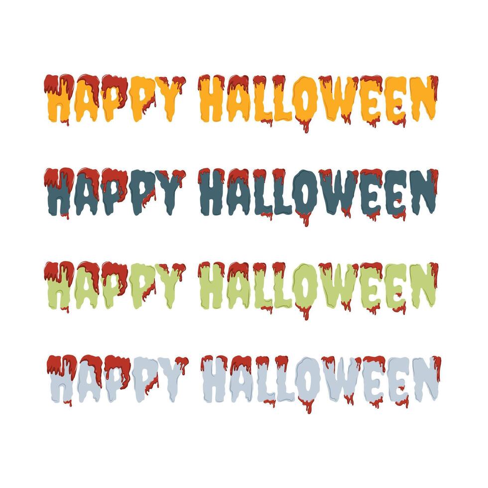 Happy Halloween with blood card. Illustration for poster, banner, postcard, card. Isolated on the white background. EPS 10 vector