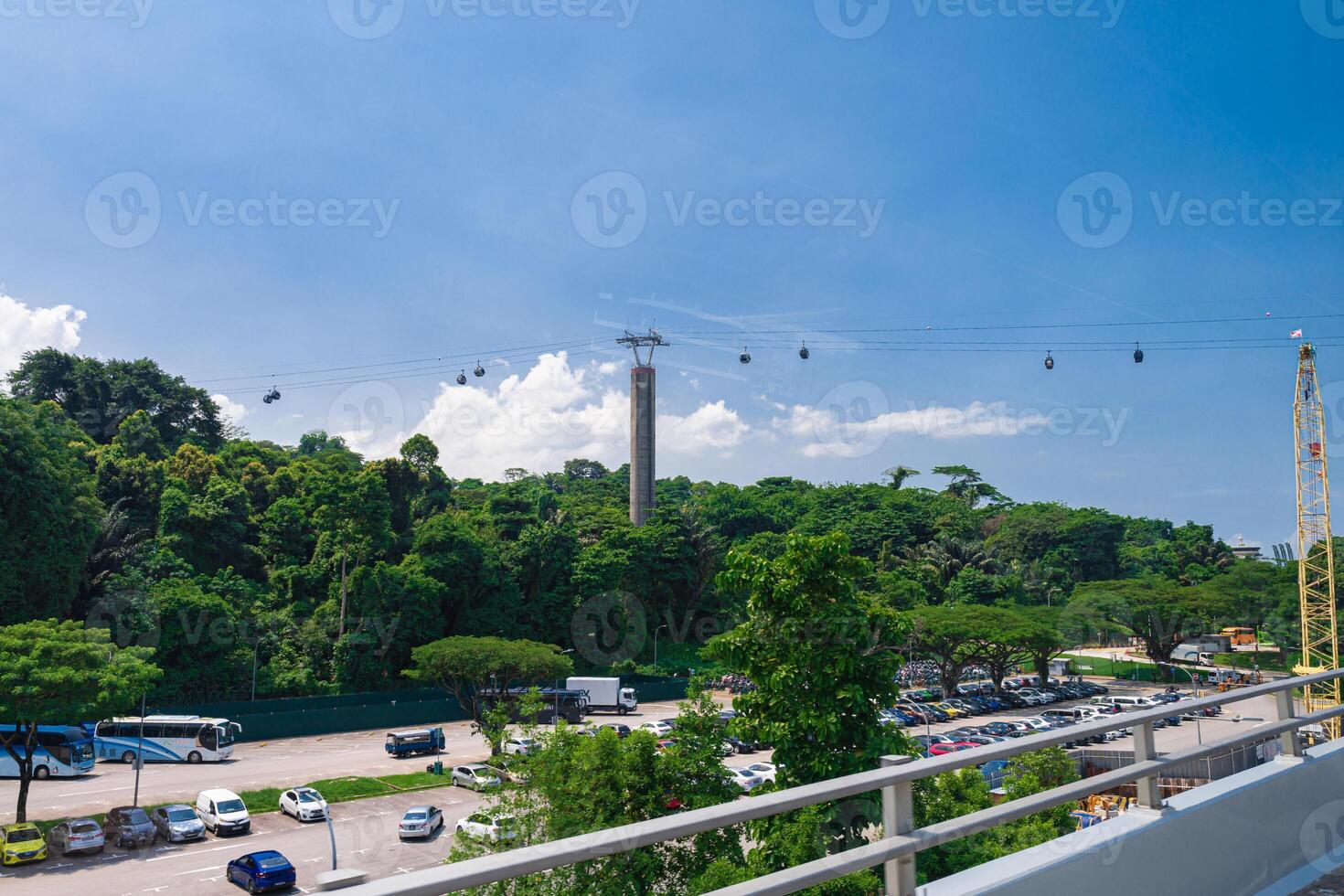 Sentosa Cable Car is a gondola lift providing an aerial link from Mount Faber to the resort island of Sentosa. photo