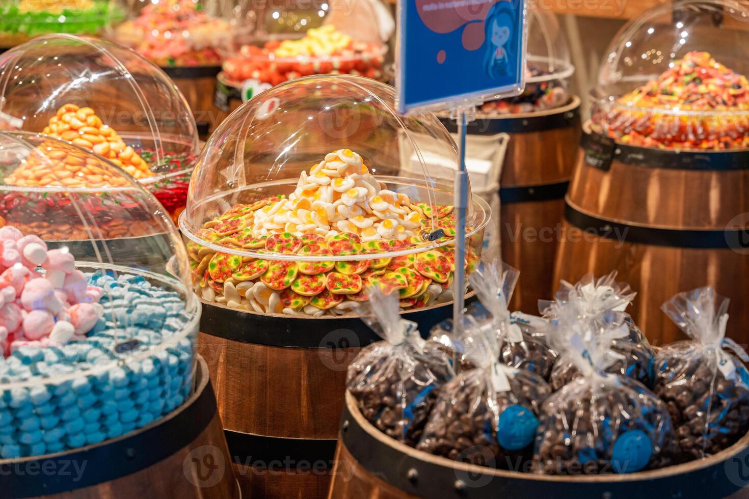 Candy shop in Bugis street Singapore. Travel concept photo