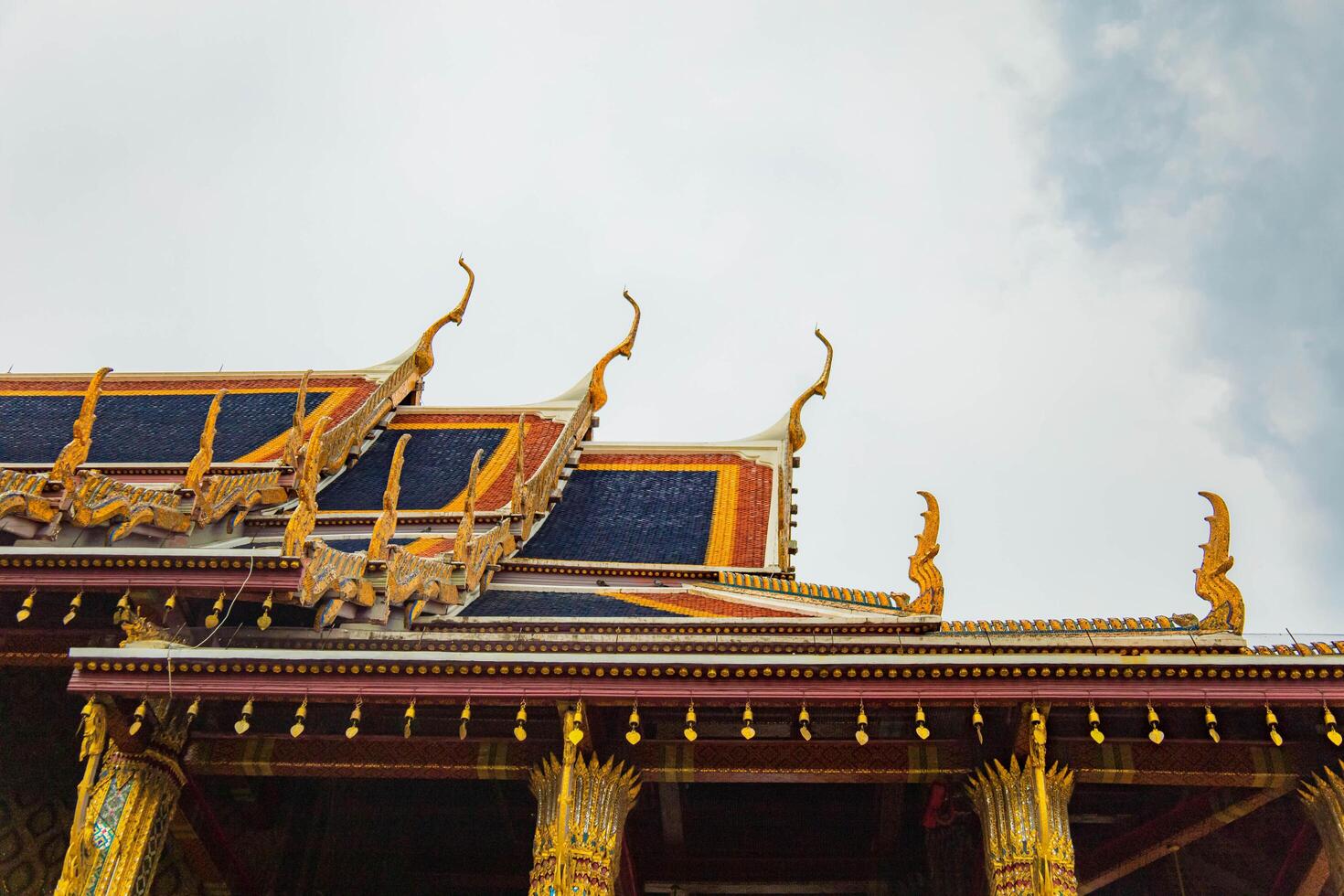 Detail of roof in Bangkok, Wat Phra Kaew, Thailand. photo