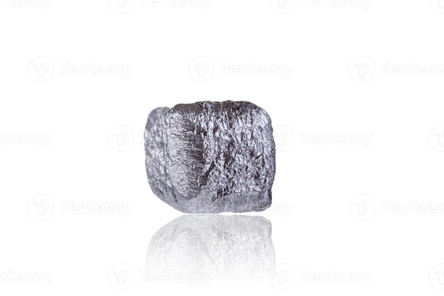 Macro mineral stone not polished diamond, on a white background, isolated on a transparent background photo
