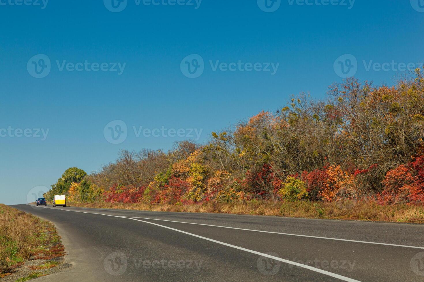 Highway track against the blue sky photo