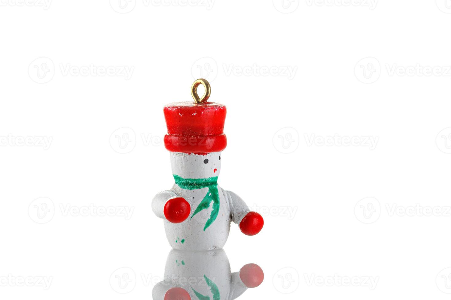 beautiful wooden Christmas toys on a white background photo
