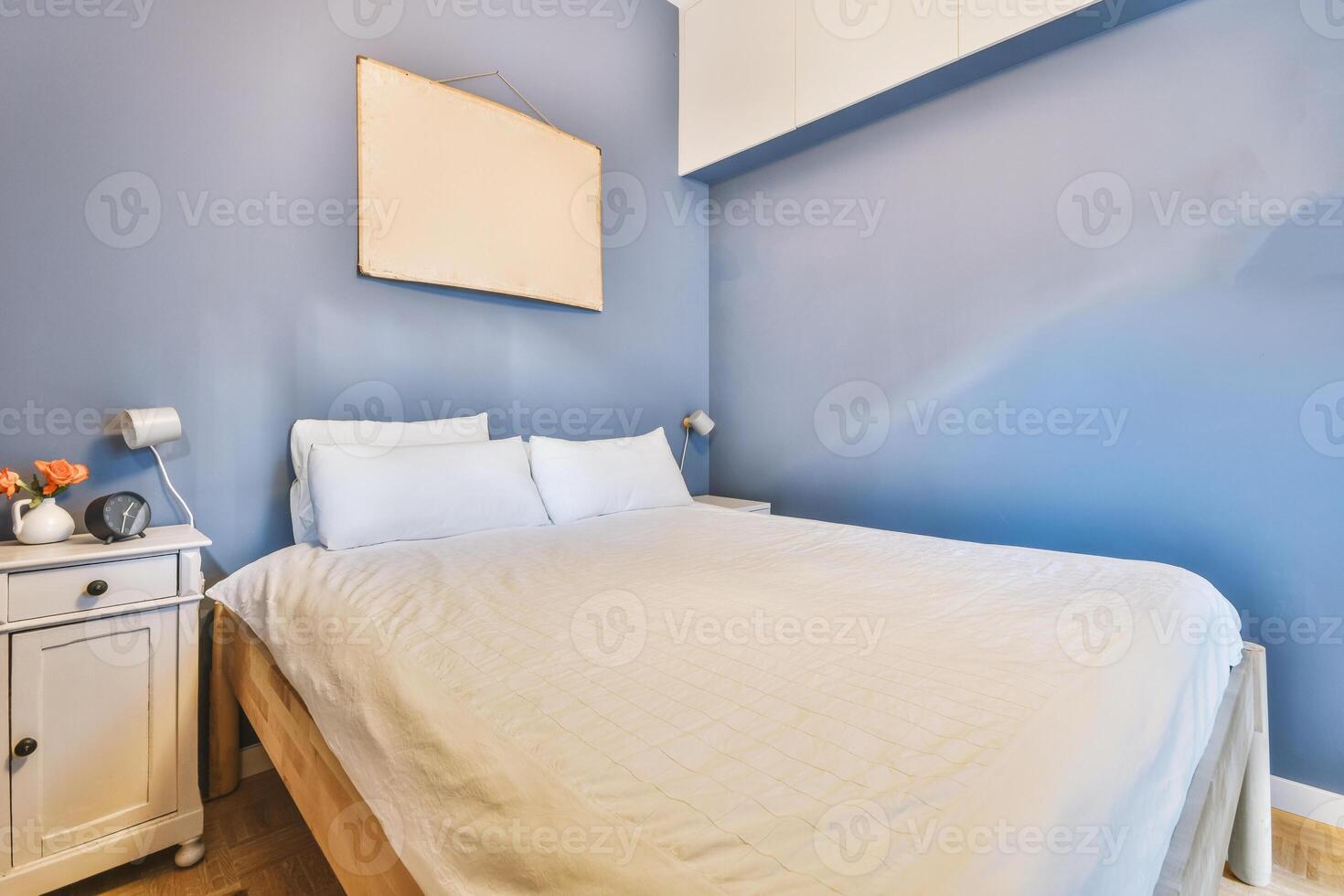 A bed in a bedroom photo