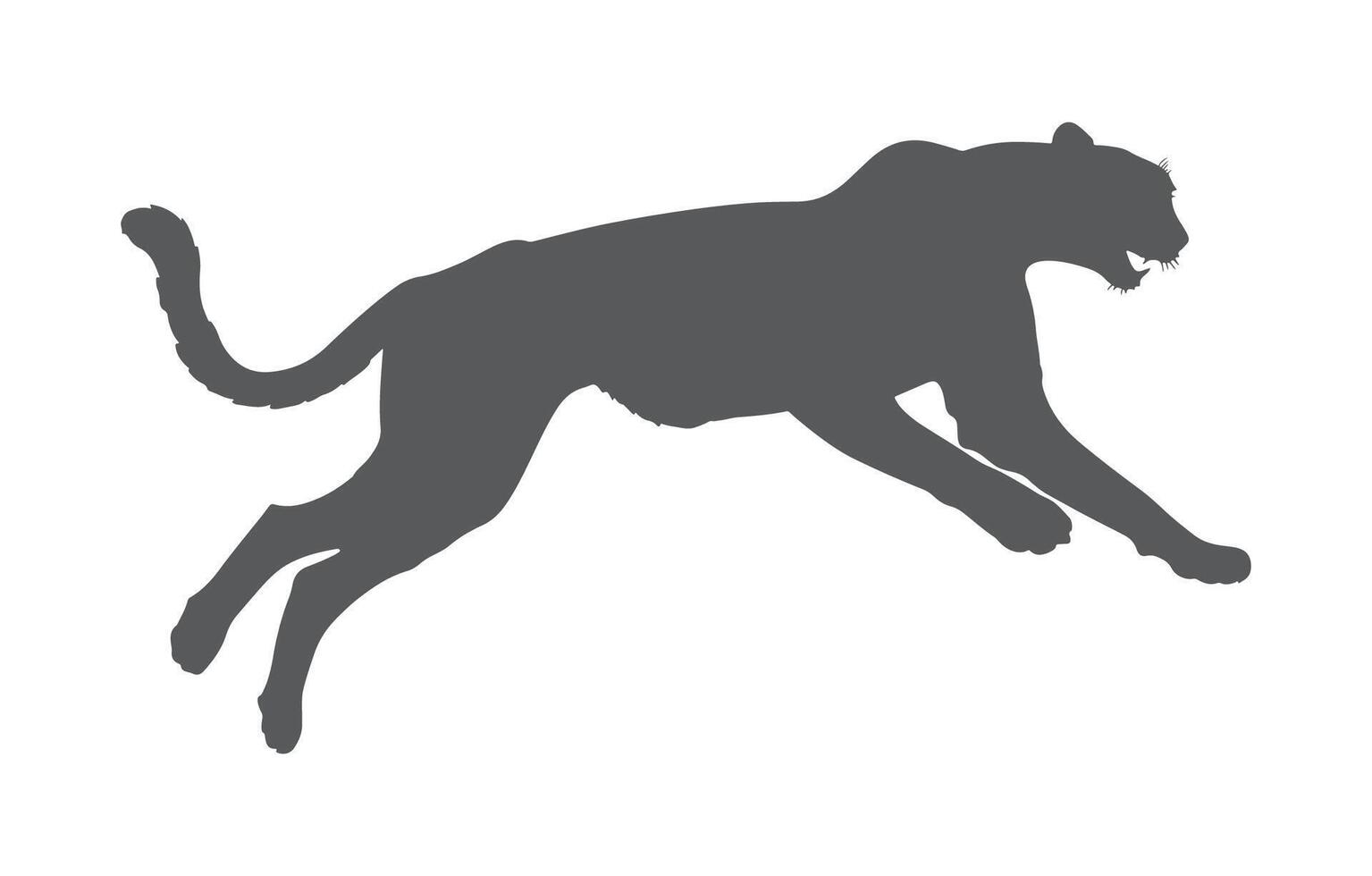 A silhouette of a cheetah running vector