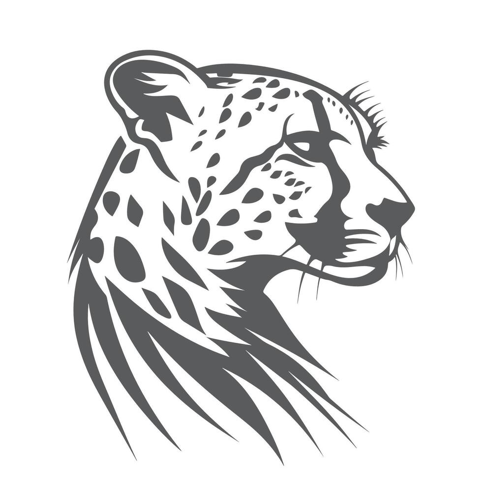 illustration of a cheetah head on a white background vector