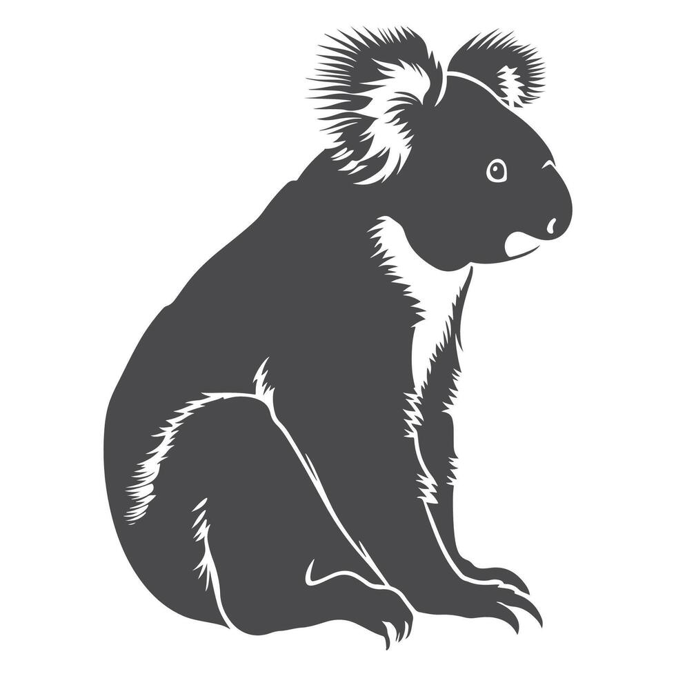 A silhouette of a koala sitting on its back vector