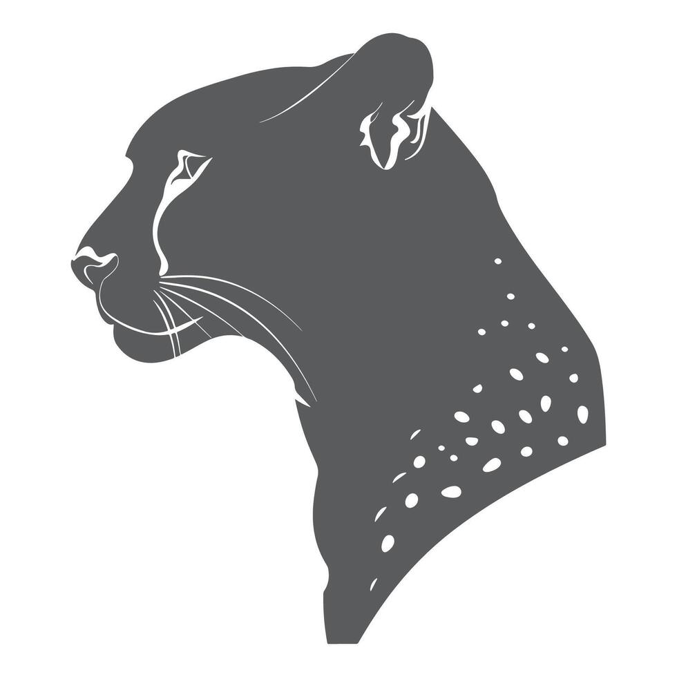 A silhouette of a leopard head on a white background vector