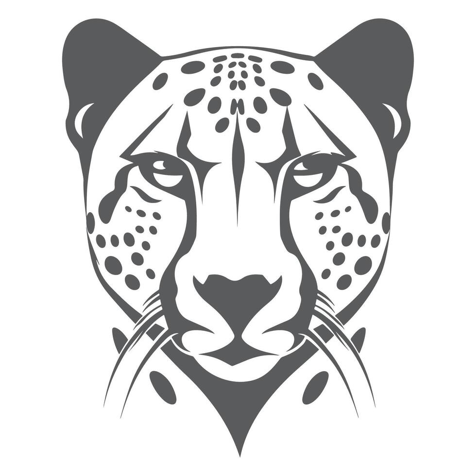 A leopard head on a white background vector