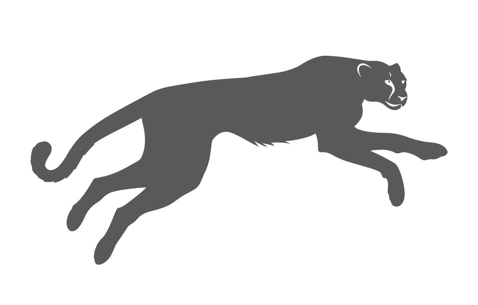 A silhouette of a leopard jumping vector