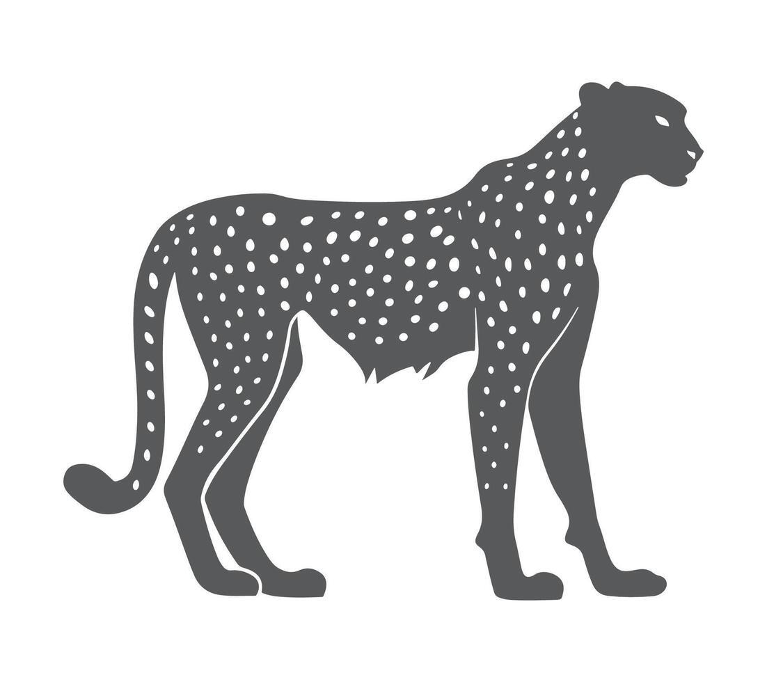 A silhouette of a cheetah on a white background vector