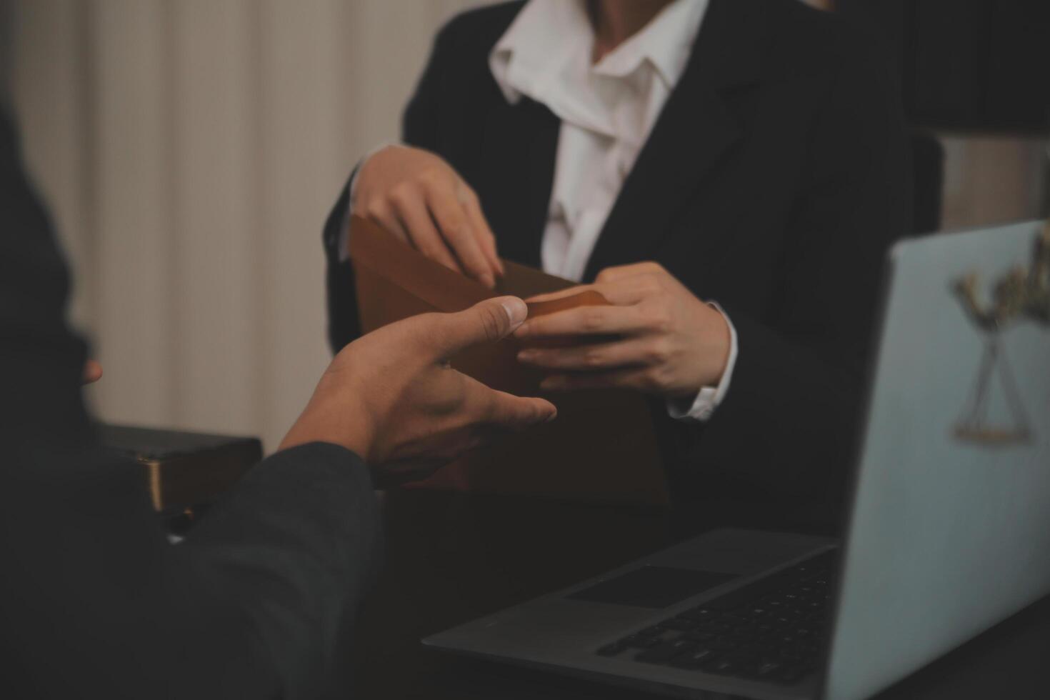 Law theme, gavel or mallet of the judge, lawyer enforcement officers, evidence-based cases taken into account in the court abount business, legislation. photo