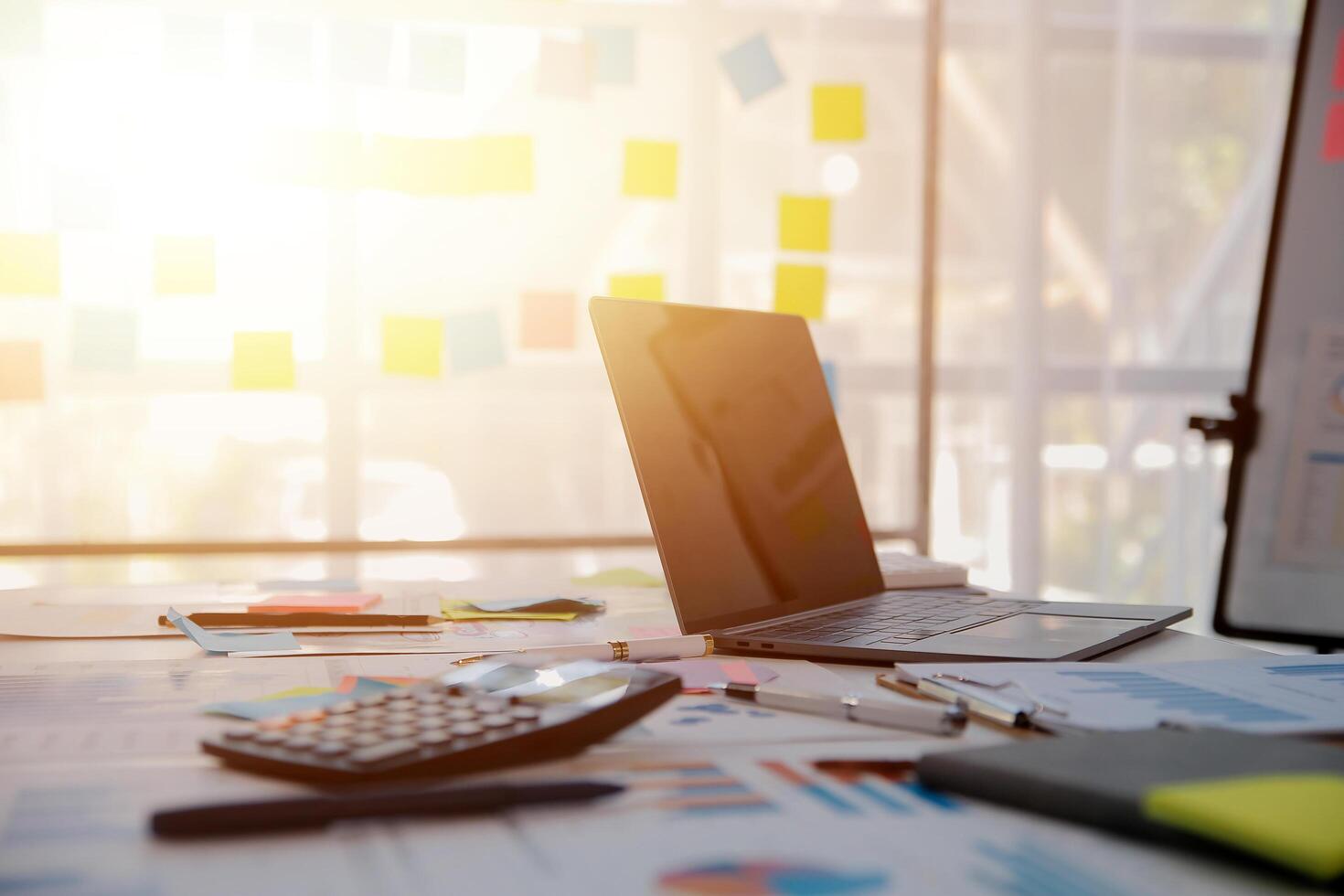 businessman working data document graph chart report marketing research development planning management strategy analysis financial accounting. Business office concept. photo