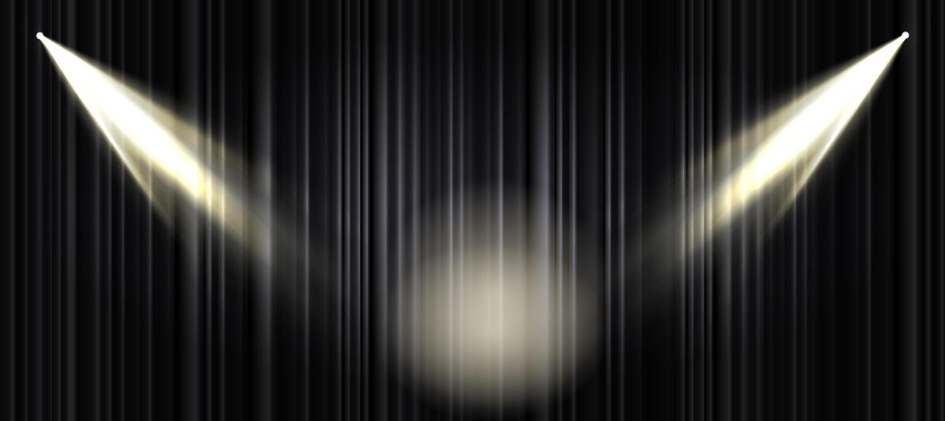 A spotlight is shining on a black background vector