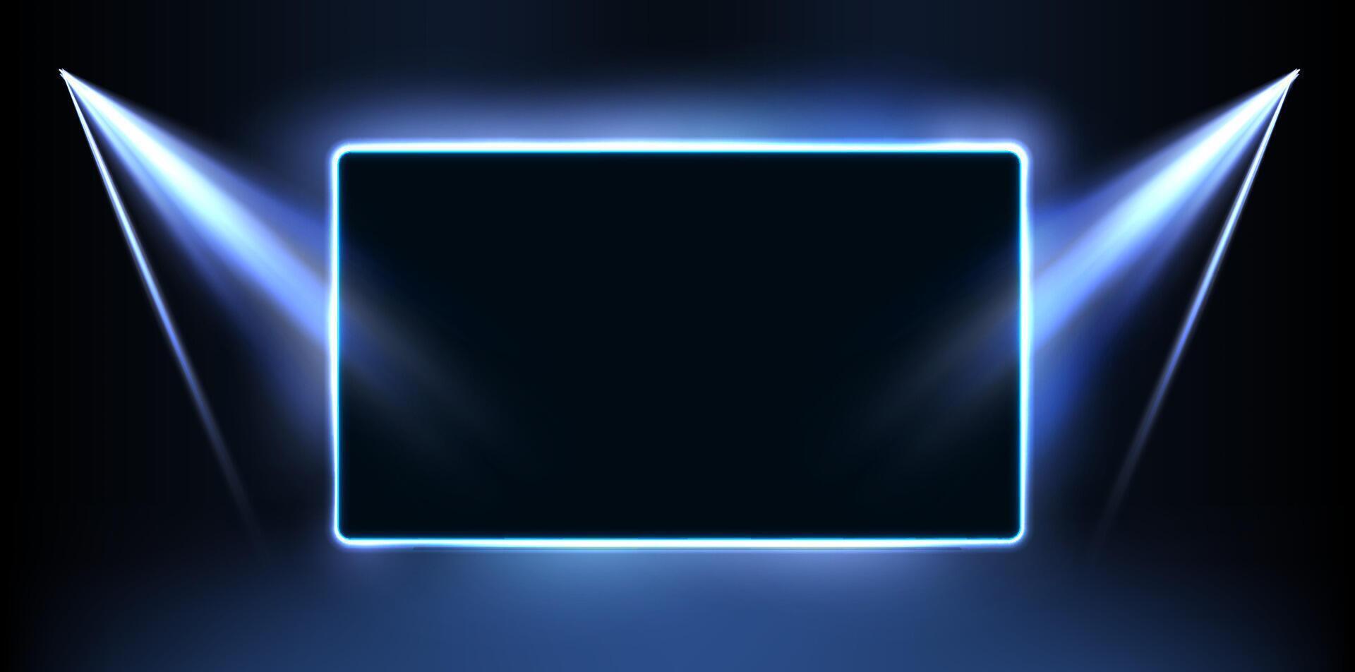 A blue square with lights on it vector
