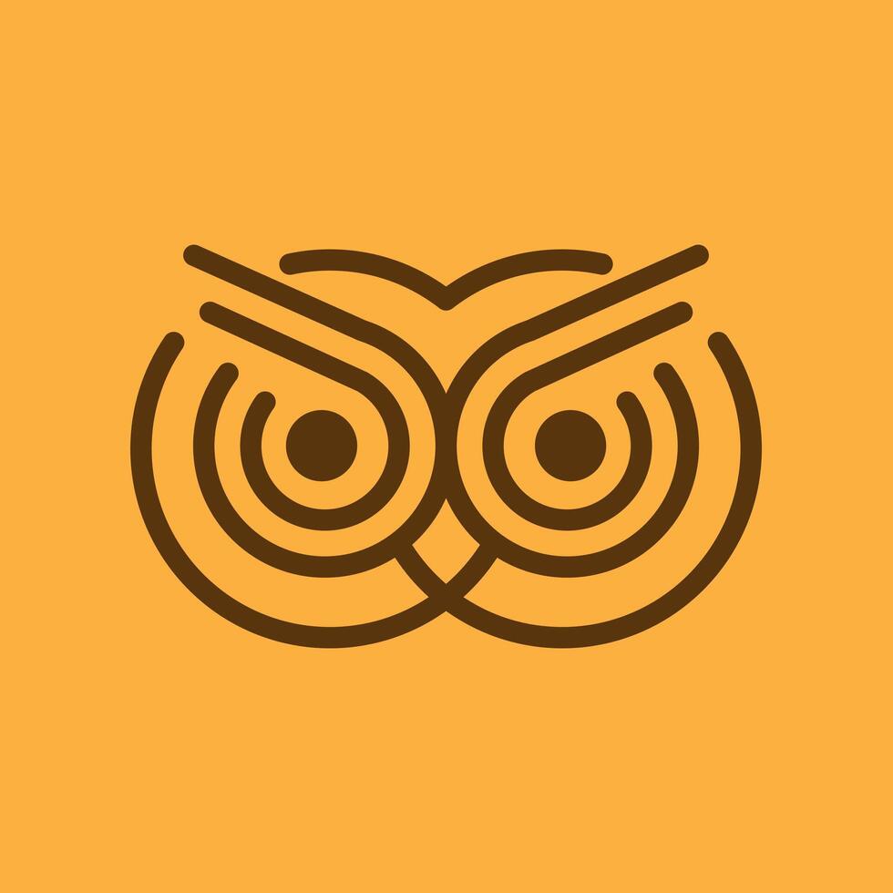 simple owl eyes in orange background vector