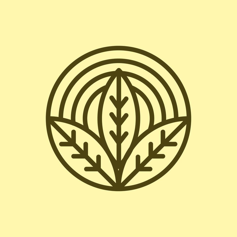 3 leaf simple logo illustration in yellow background vector