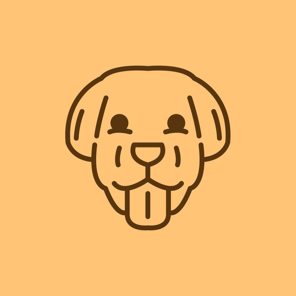 simple logo dog in orange background vector