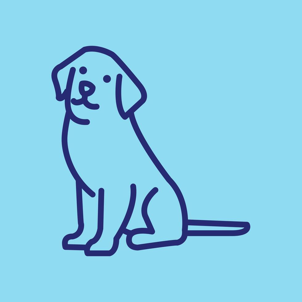cute standing dog simple illustration design vector
