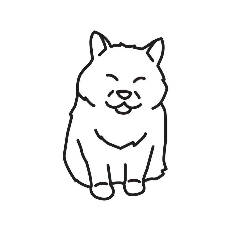 Simple Cat Outline Icon Cute vector