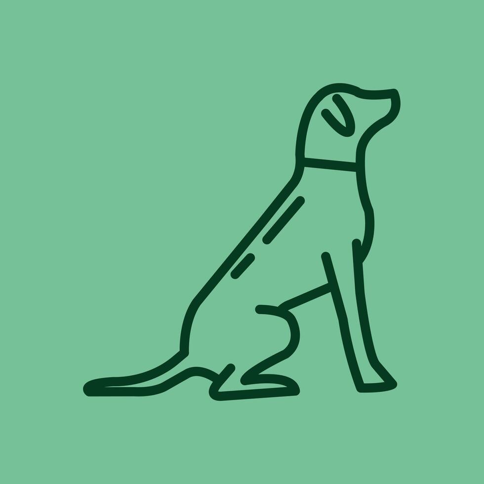 Simple Standing dog icon illustration vector