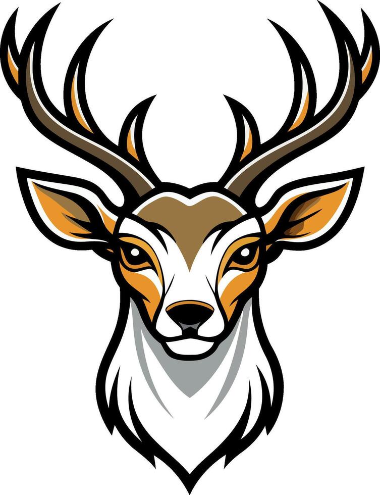 A deer head with horns on it vector