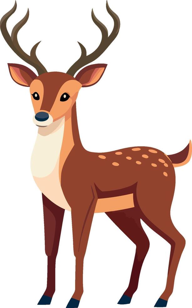 A cartoon deer standing on a white background vector