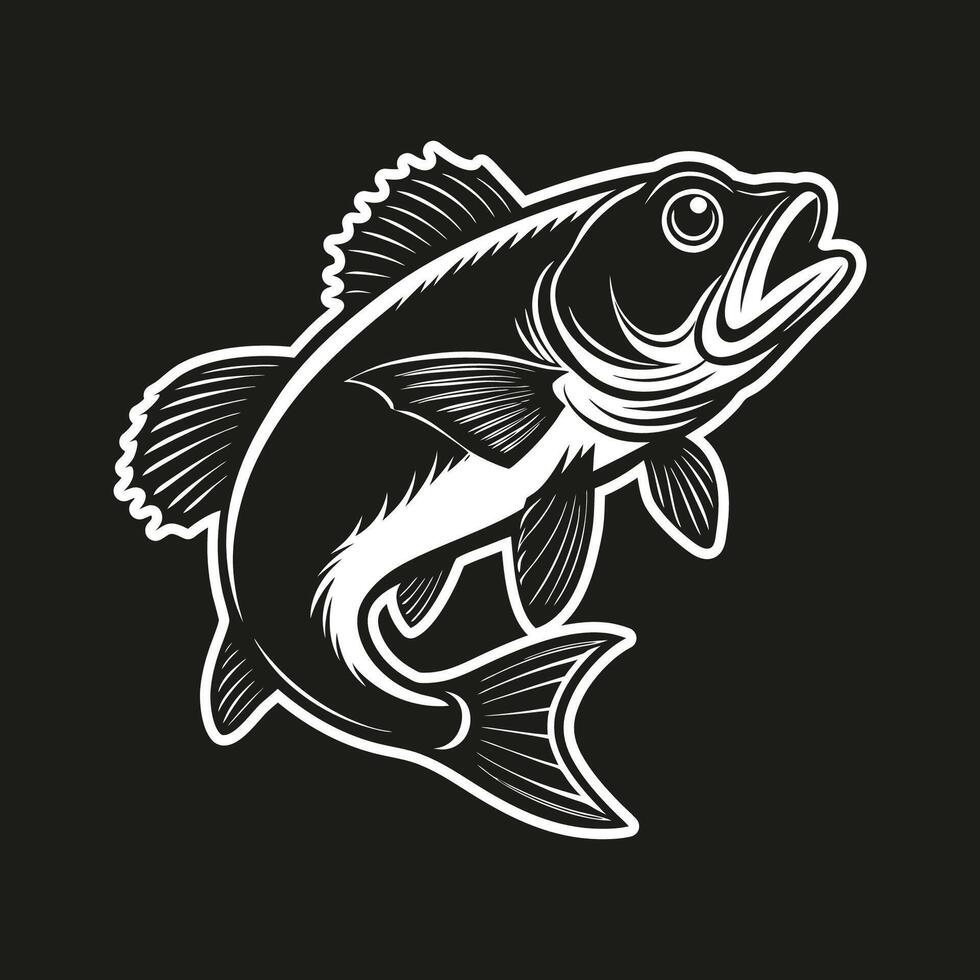 A fish logo with a black background vector