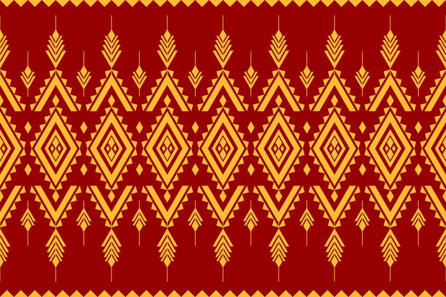 Geometric ethnic seamless pattern traditional. Red carpet tribal style. American, Mexican style. Design for background, wallpaper, illustration, fabric, clothing, textile, batik, embroidery. vector