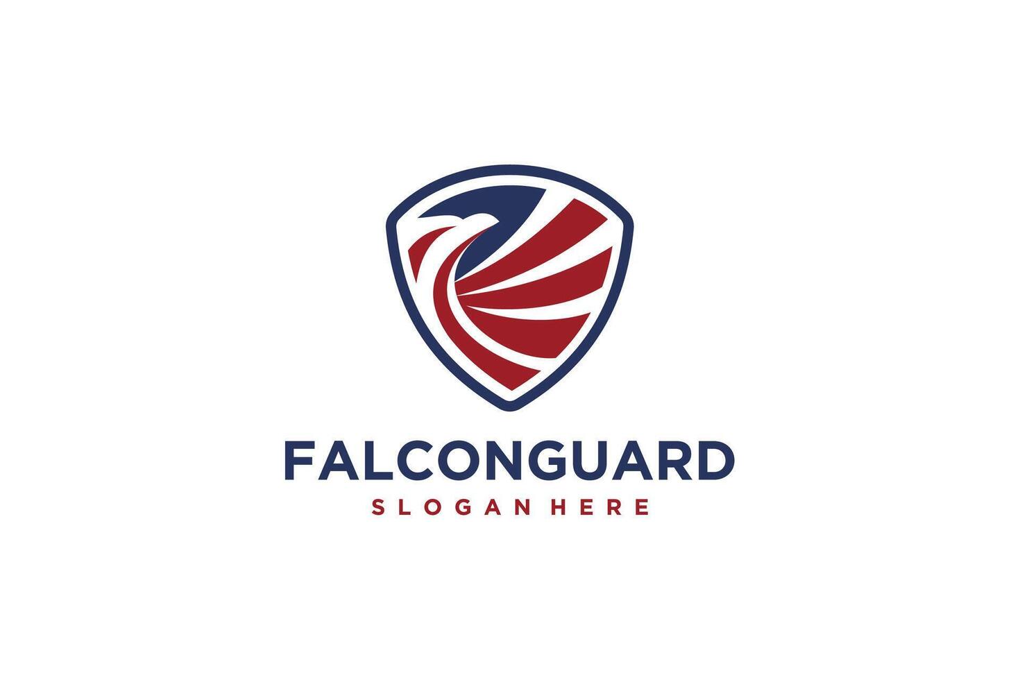 shield falcon eagle or hawk head isolated on white background. Template for design mascot, label, badge, emblem or other branding. illustration. vector